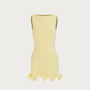 Sunny Yellow Striped Mini Dress